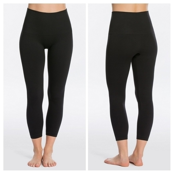 Spanx look at Me now crop‎ black high-waisted leggi - Picture 1 of 4